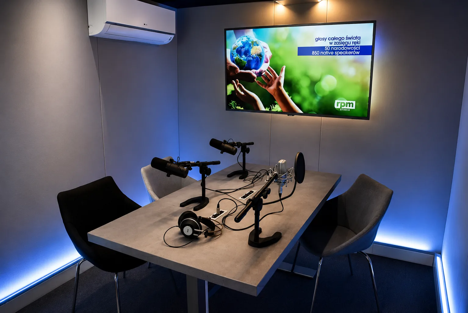 Studio Podcastowe Warszawa – wnętrze studia nagraniowego RPM Studio